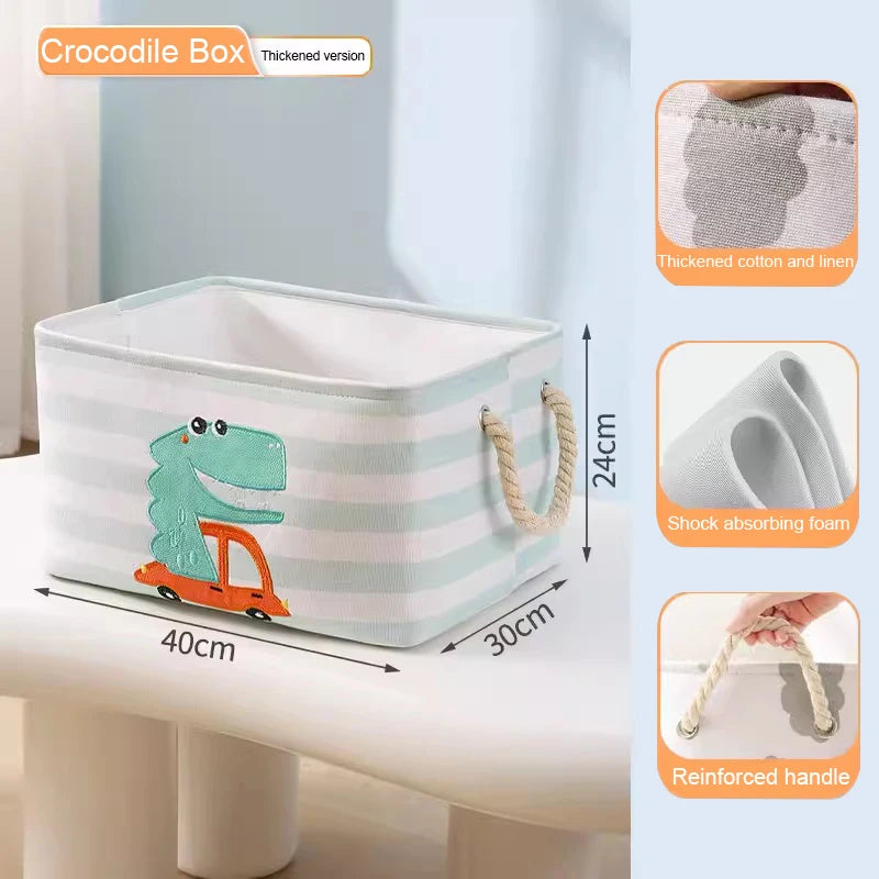 Foldable Linen Animal Storage Basket
