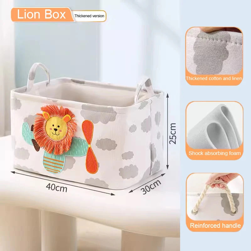 Foldable Linen Animal Storage Basket