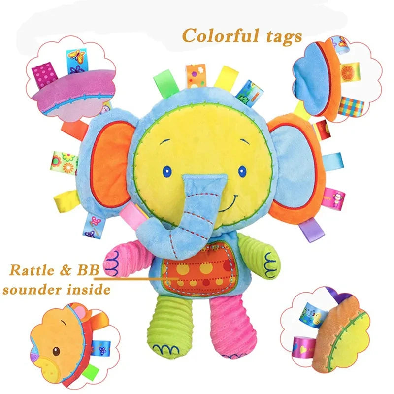Soft Plush Animal Rattle Toy