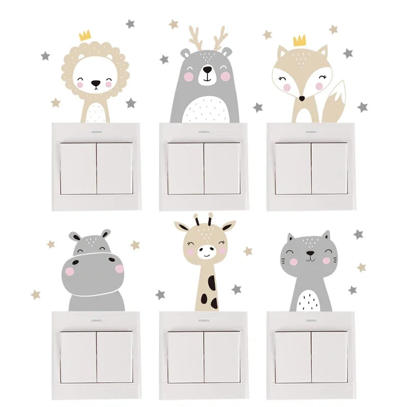 Cute Cartoon Animal Switch Stickers