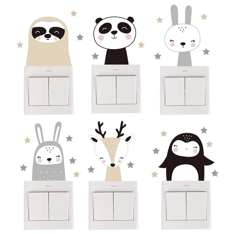 Cute Cartoon Animal Switch Stickers