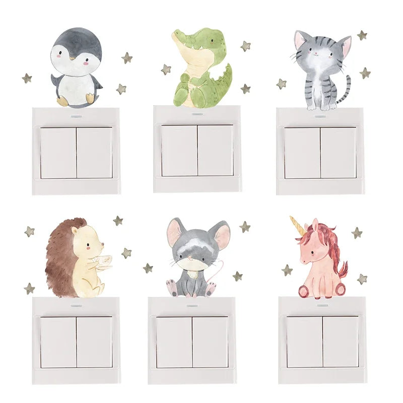 Cute Cartoon Animal Switch Stickers