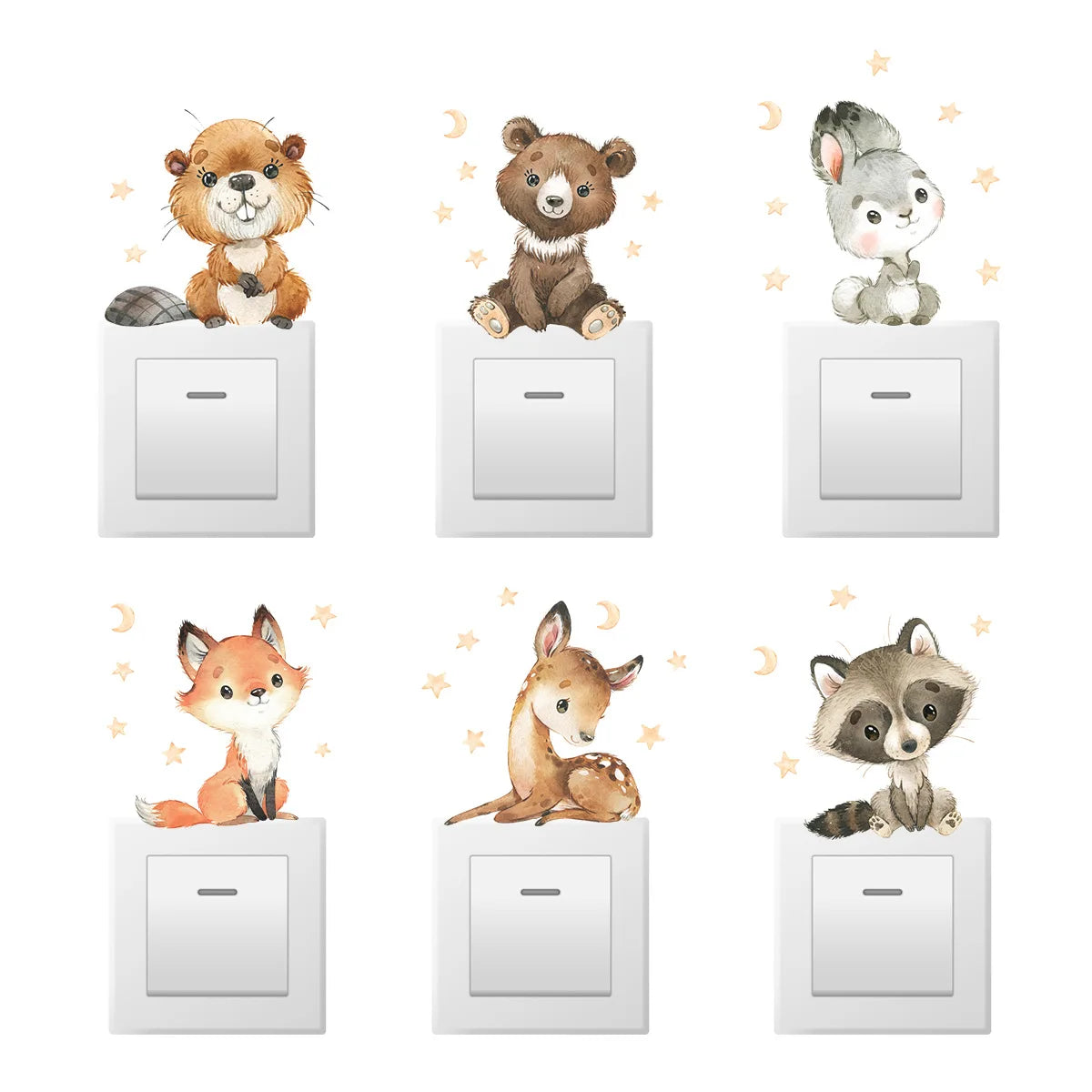 Cute Cartoon Animal Switch Stickers