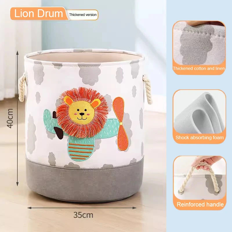 Foldable Linen Animal Storage Basket
