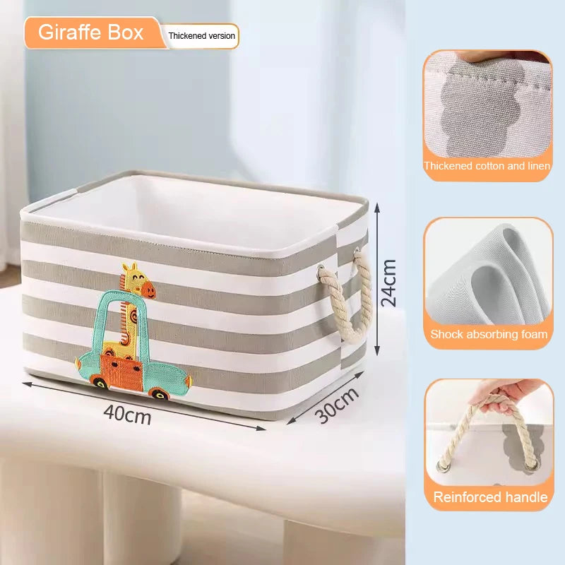 Foldable Linen Animal Storage Basket