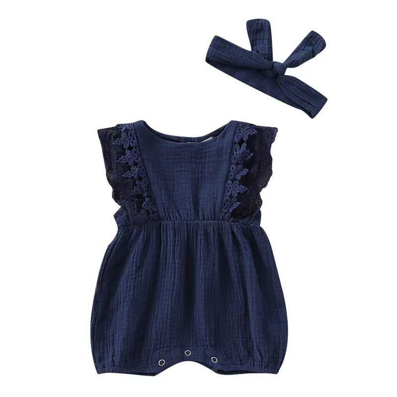 Adorable Baby Girl Romper with Headband