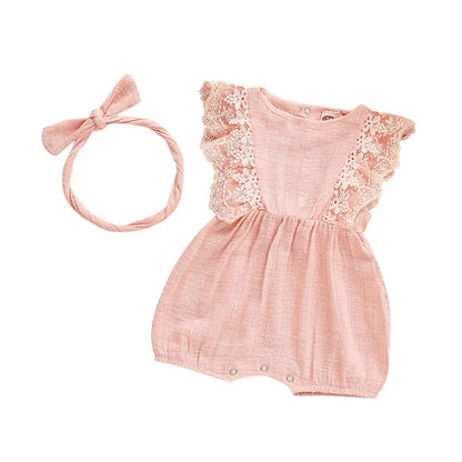 Adorable Baby Girl Romper with Headband