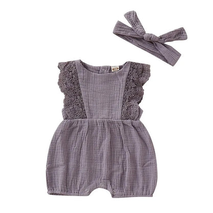 Adorable Baby Girl Romper with Headband