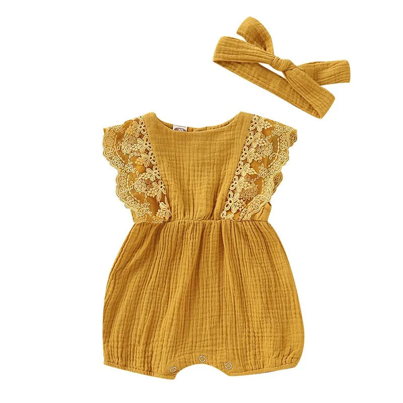 Adorable Baby Girl Romper with Headband