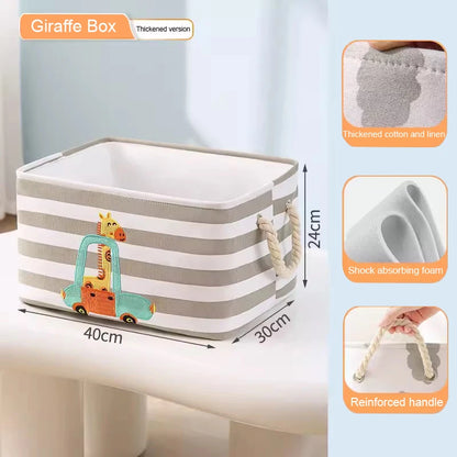 Foldable Linen Animal Storage Basket